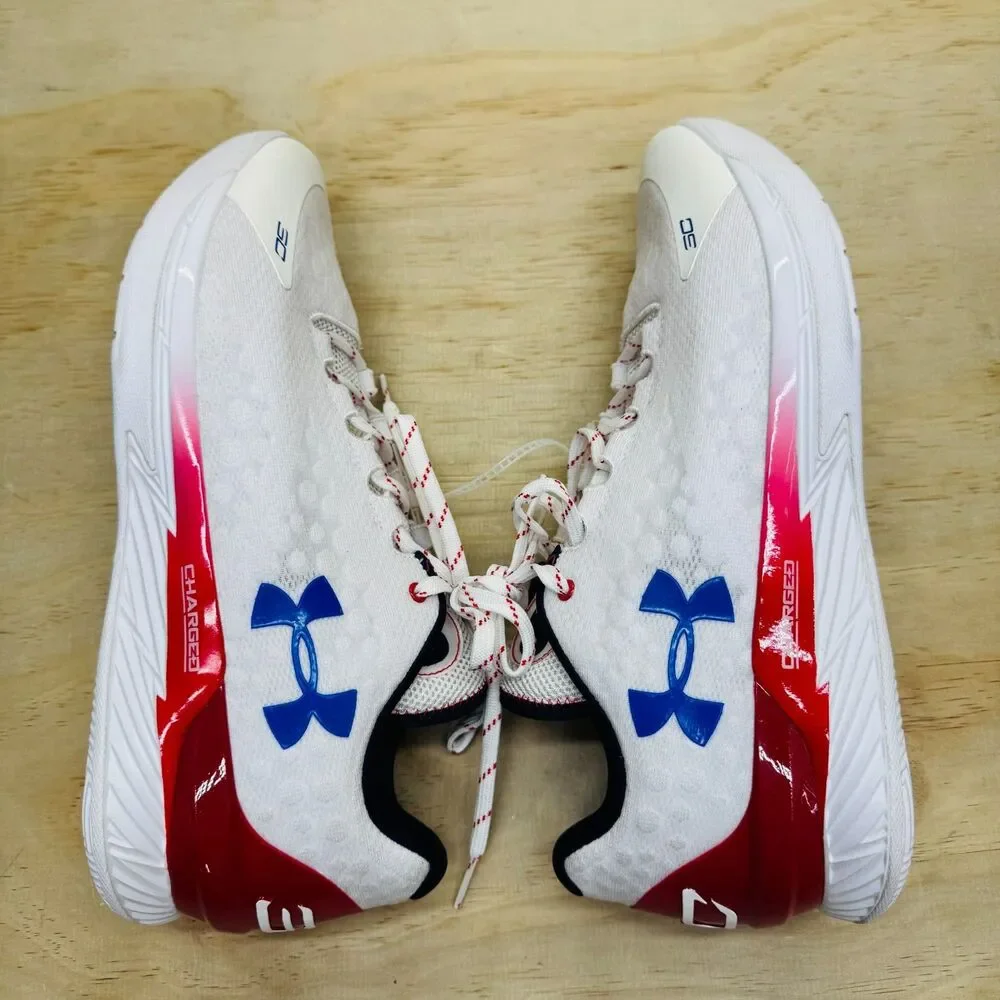 NEW Under Armour Stephen Curry 1 Low Basketball Red White Sz 12 3027433-100